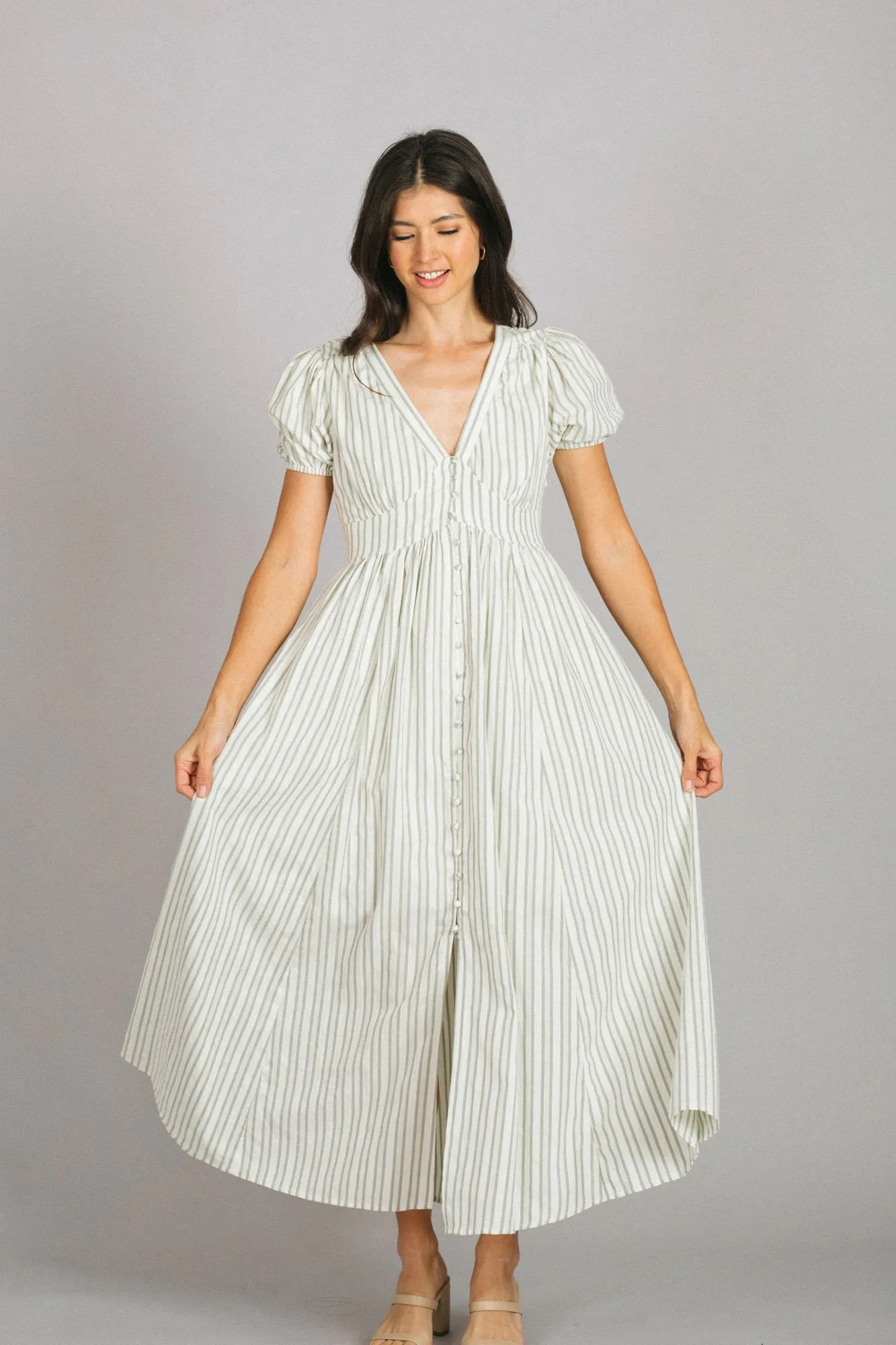 Abigail V-Neck Striped Dress sold by Morning Lavender product image thumbnail 5
