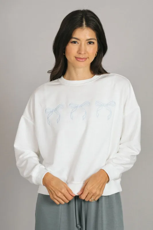 Carina Embroidered Bow Sweater sold by Morning Lavender