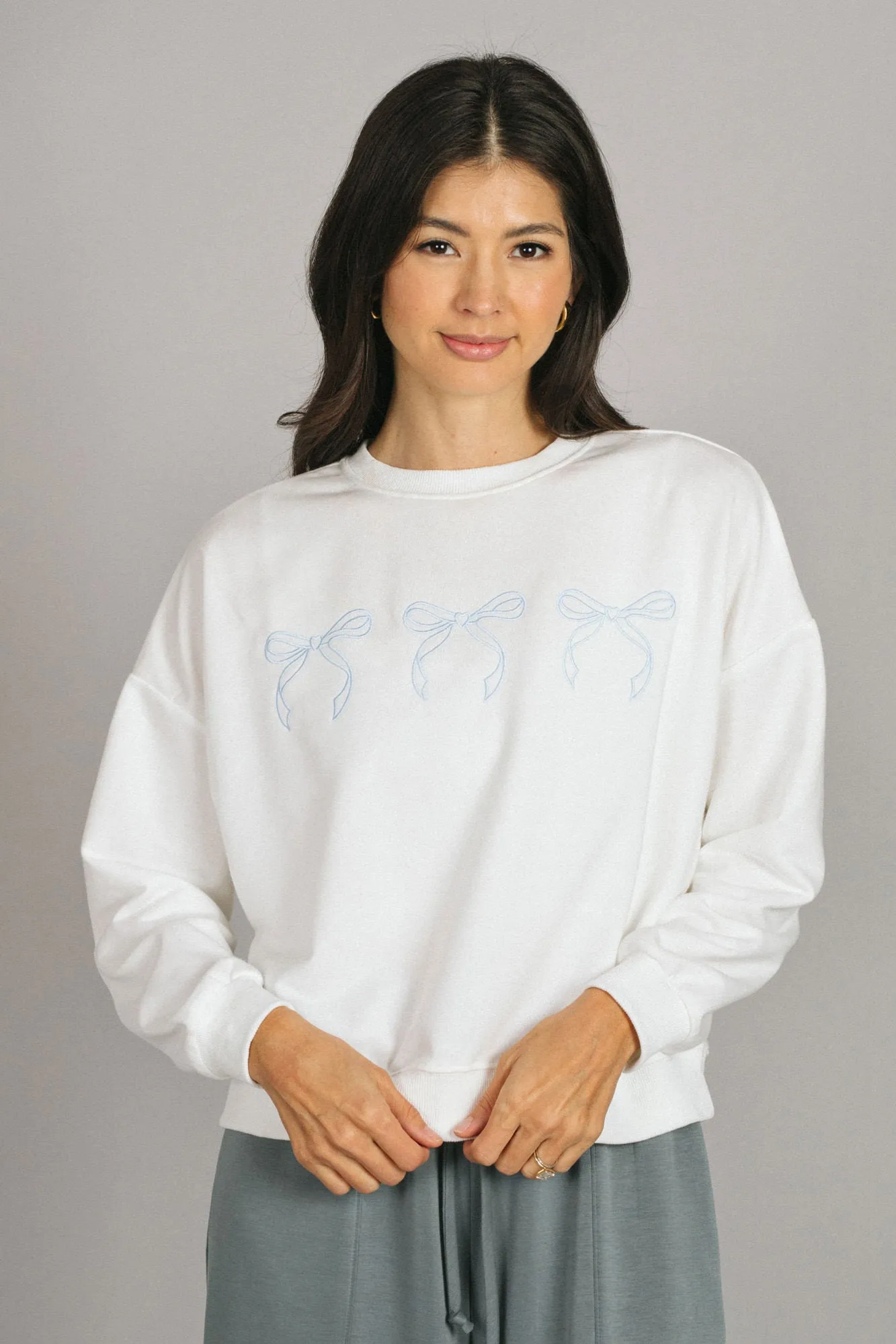 Carina Embroidered Bow Sweater sold by Morning Lavender