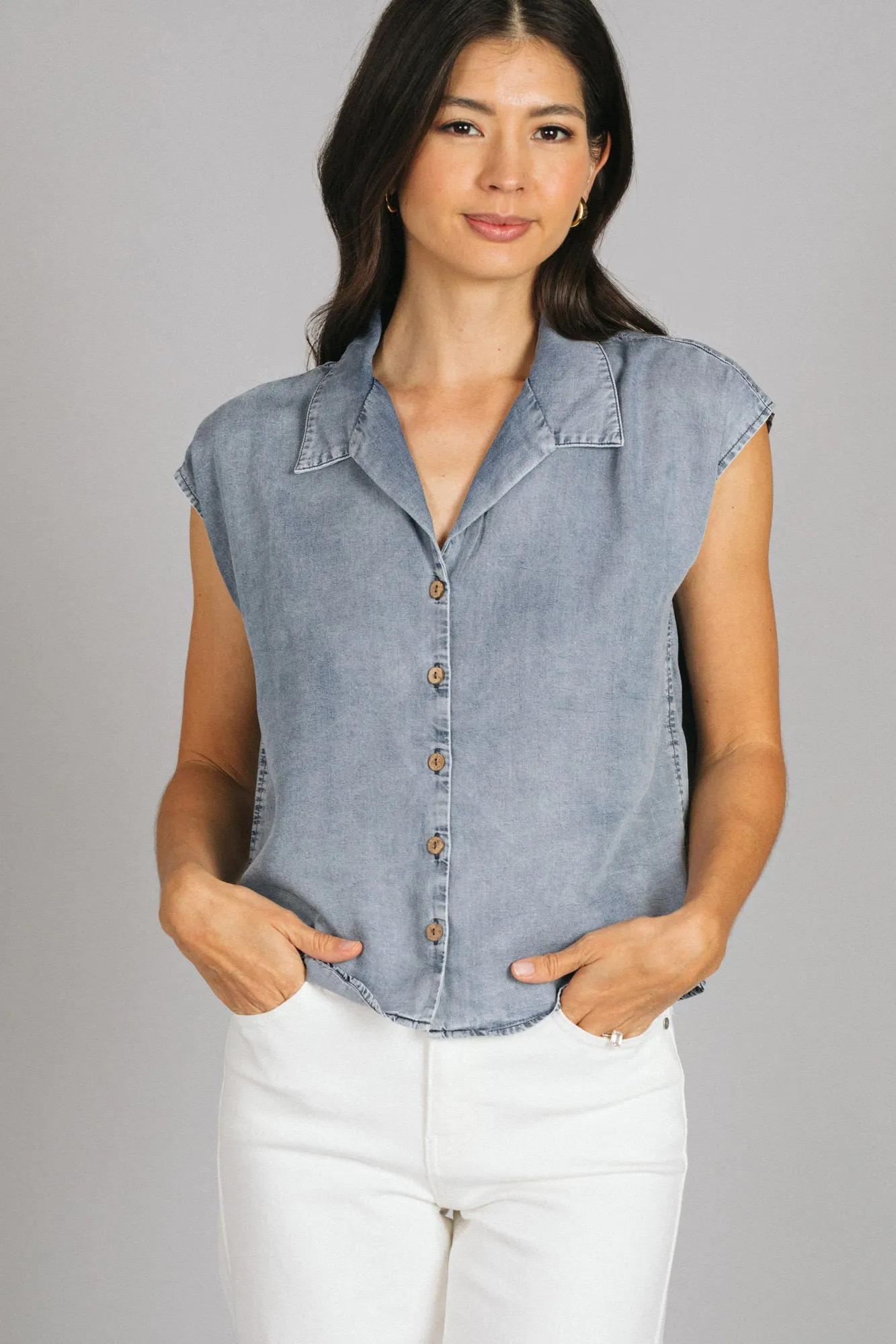 Wren Collared Button Down Top sold by Morning Lavender