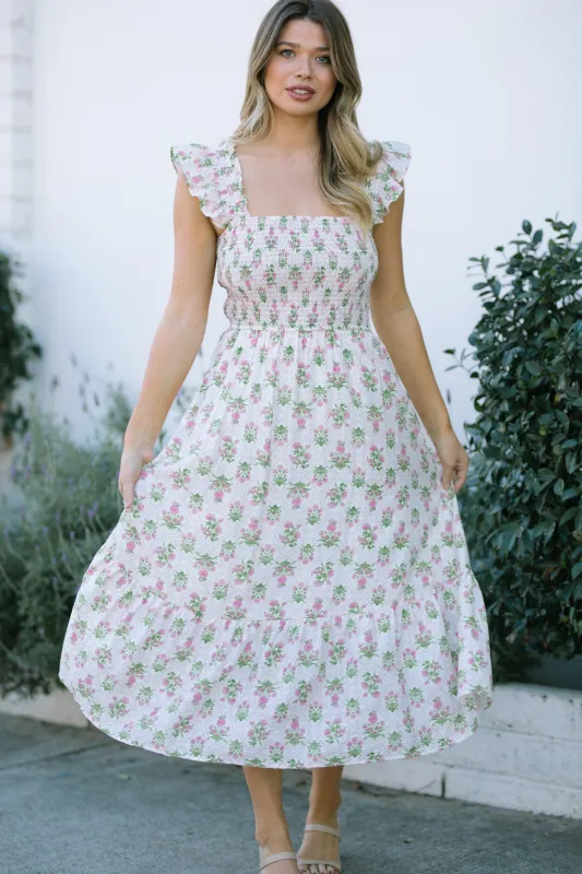 Denise Smocked Midi Dress made by Blu Pepper