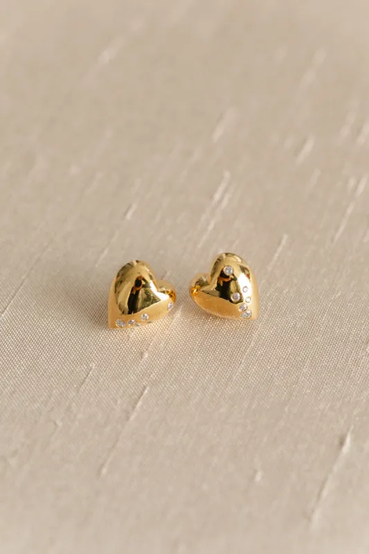Pam Heart Post Earrings (Tarnish Resistant) made by Fame