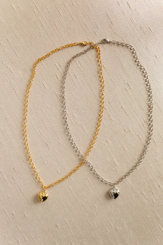 Nancy Heart Pendant Necklace (Tarnish Resistant) made by Fame