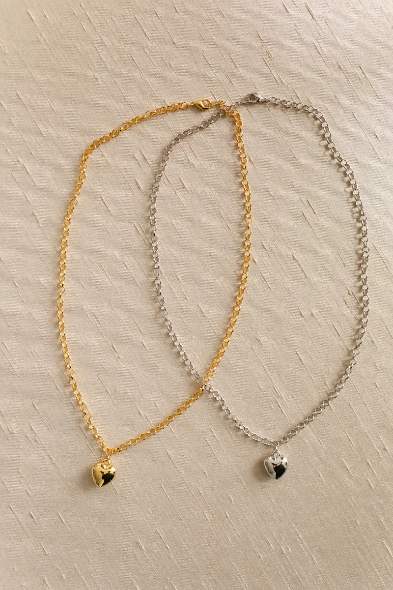 Nancy Heart Pendant Necklace (Tarnish Resistant) sold by Morning Lavender