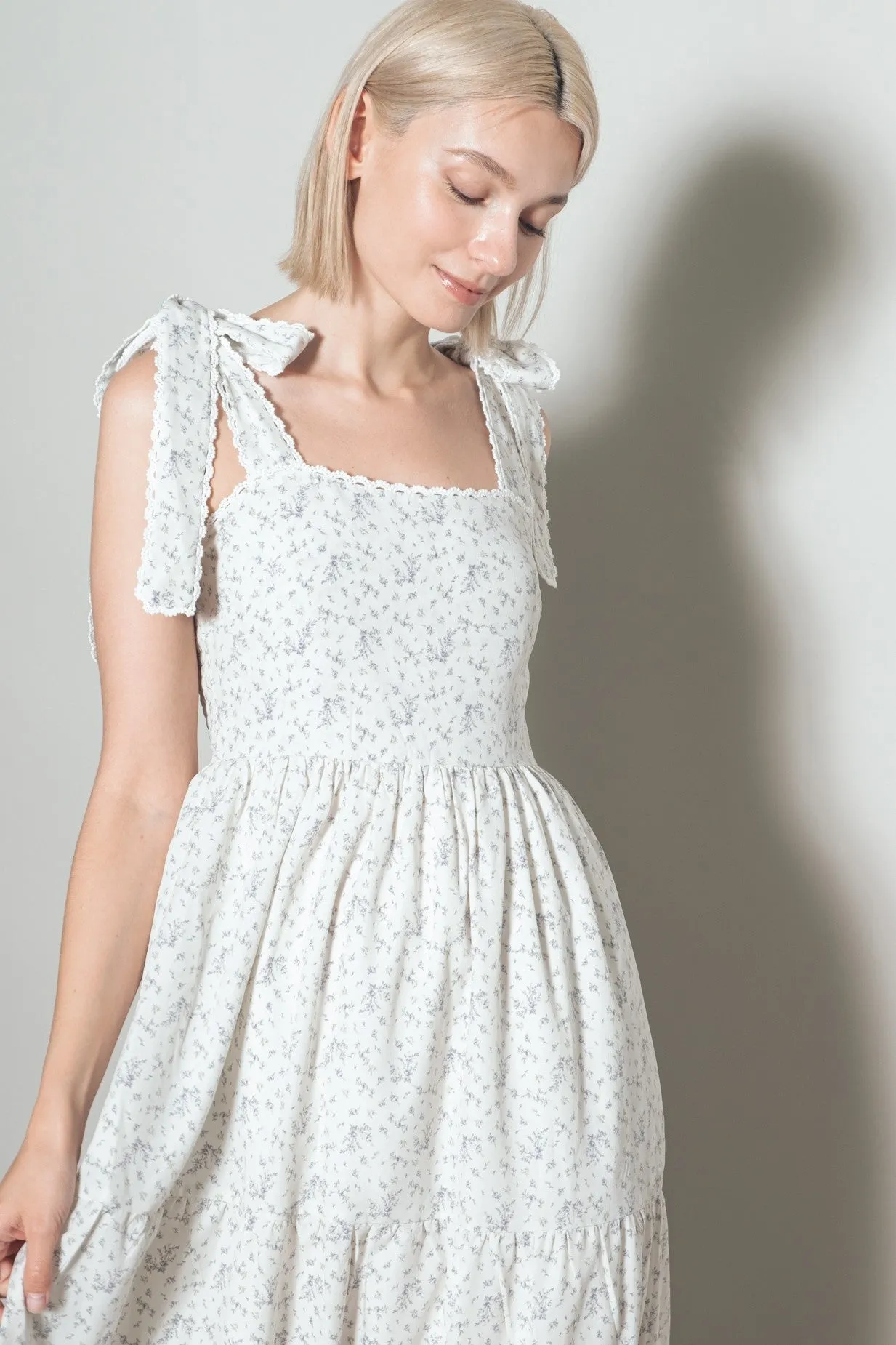 Magnolia Floral Tie Shoulder Dress sold by Morning Lavender product image thumbnail 2