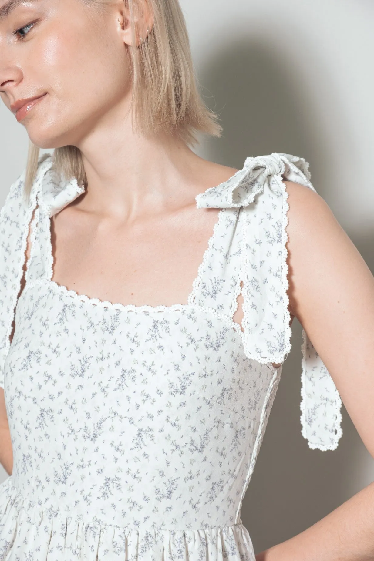 Magnolia Floral Tie Shoulder Dress sold by Morning Lavender product image thumbnail 4