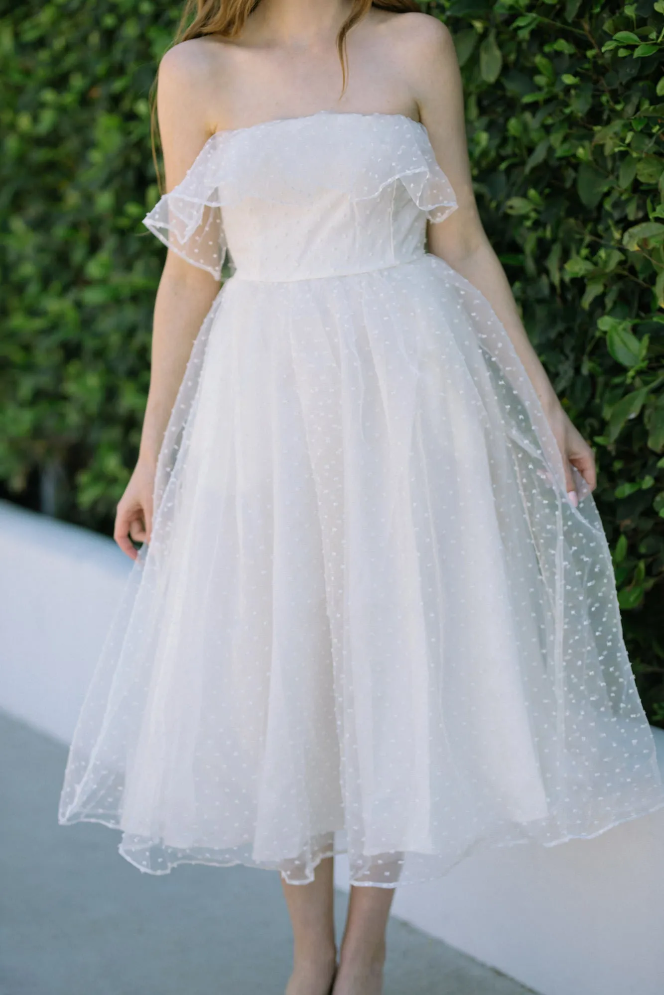 Agnes Off the Shoulder Tulle Midi Dress sold by Morning Lavender product image thumbnail 2