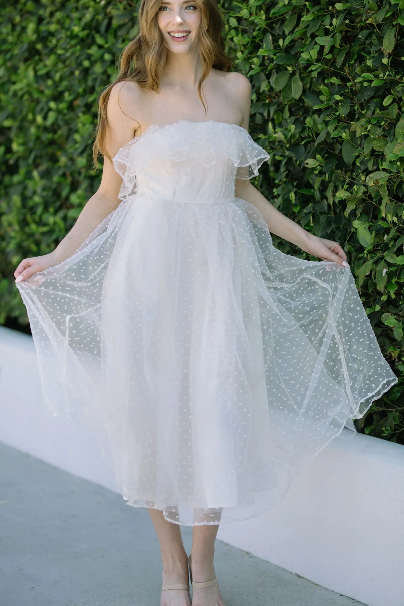 Agnes Off the Shoulder Tulle Midi Dress sold by Morning Lavender