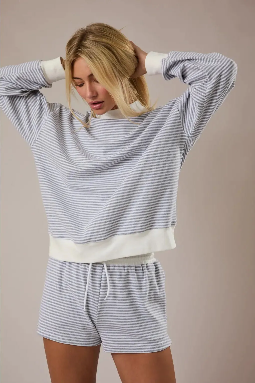 Danica Mock Neck Stripe Sweatshirt sold by Morning Lavender product image thumbnail 5