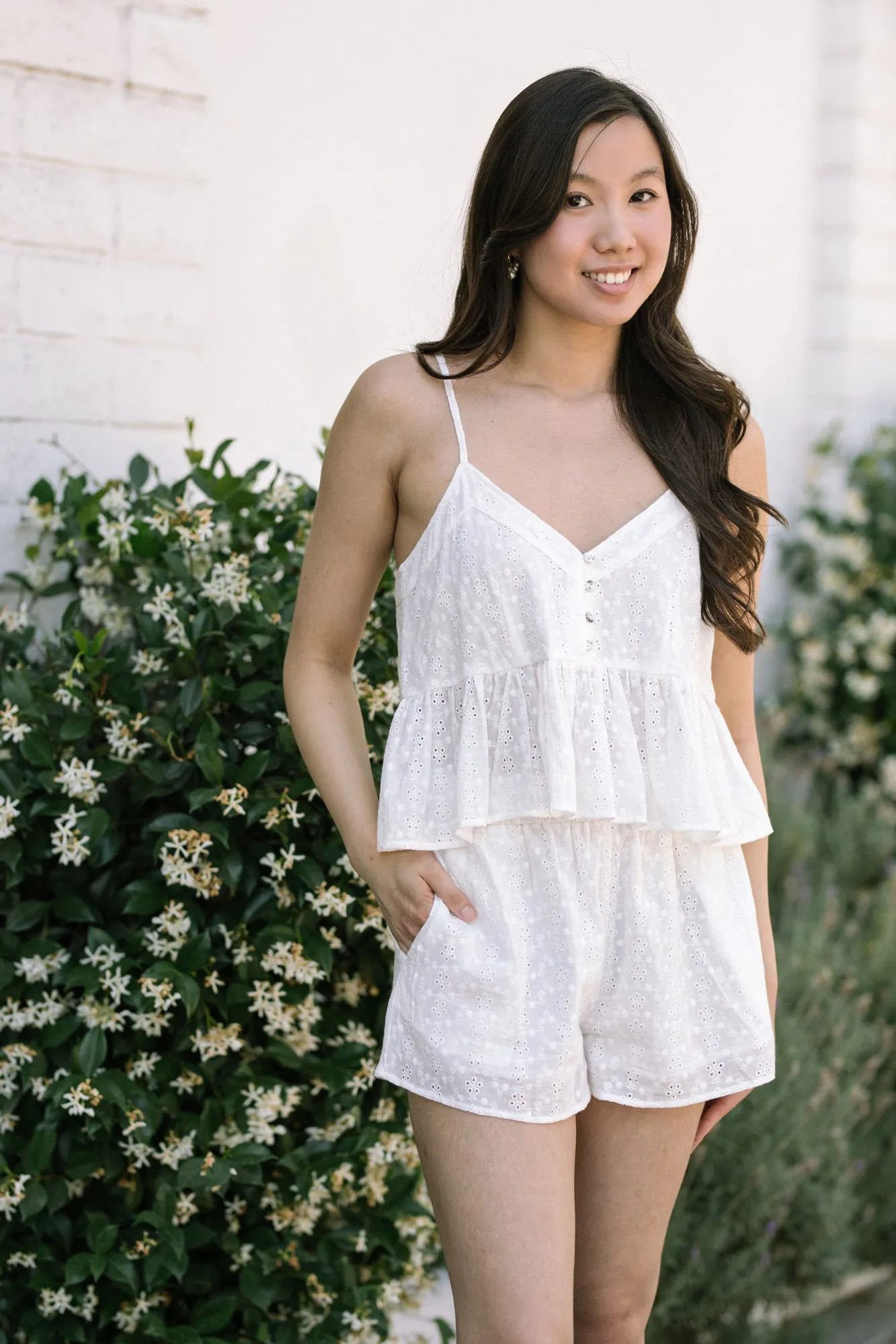 Jojo Eyelet Peplum Top sold by Morning Lavender product image thumbnail 4