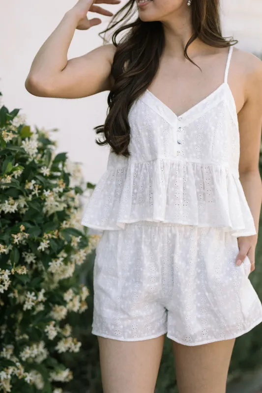 Jojo Eyelet Peplum Top made by Double Zero