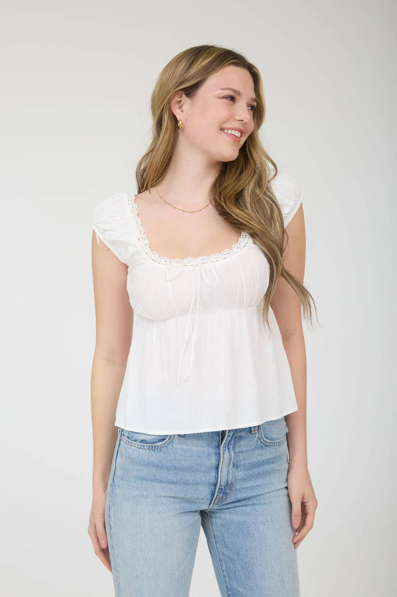 Cameron Front Tie Short Sleeve Top sold by Morning Lavender product image thumbnail 5