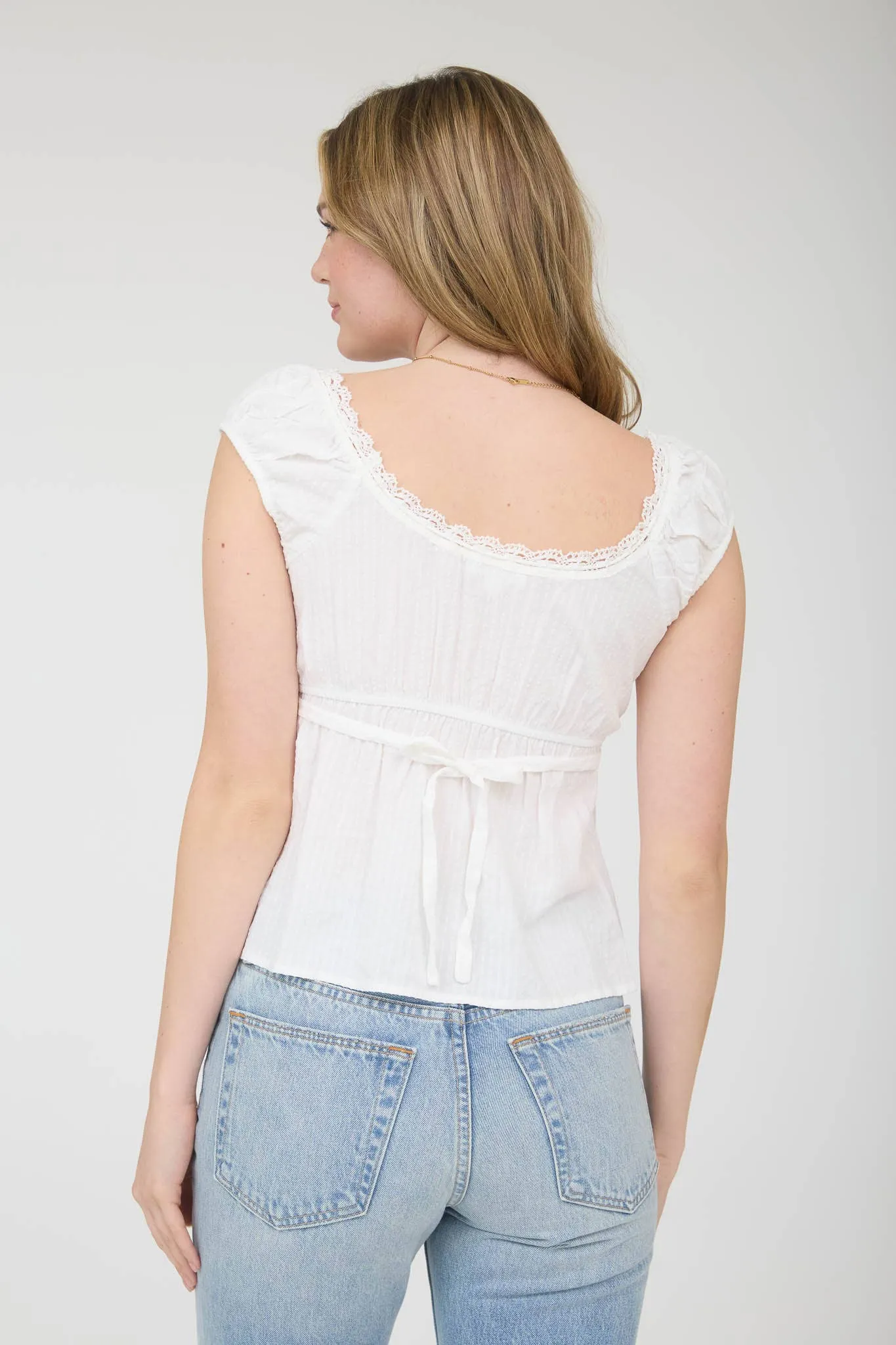 Cameron Front Tie Short Sleeve Top sold by Morning Lavender product image thumbnail 4