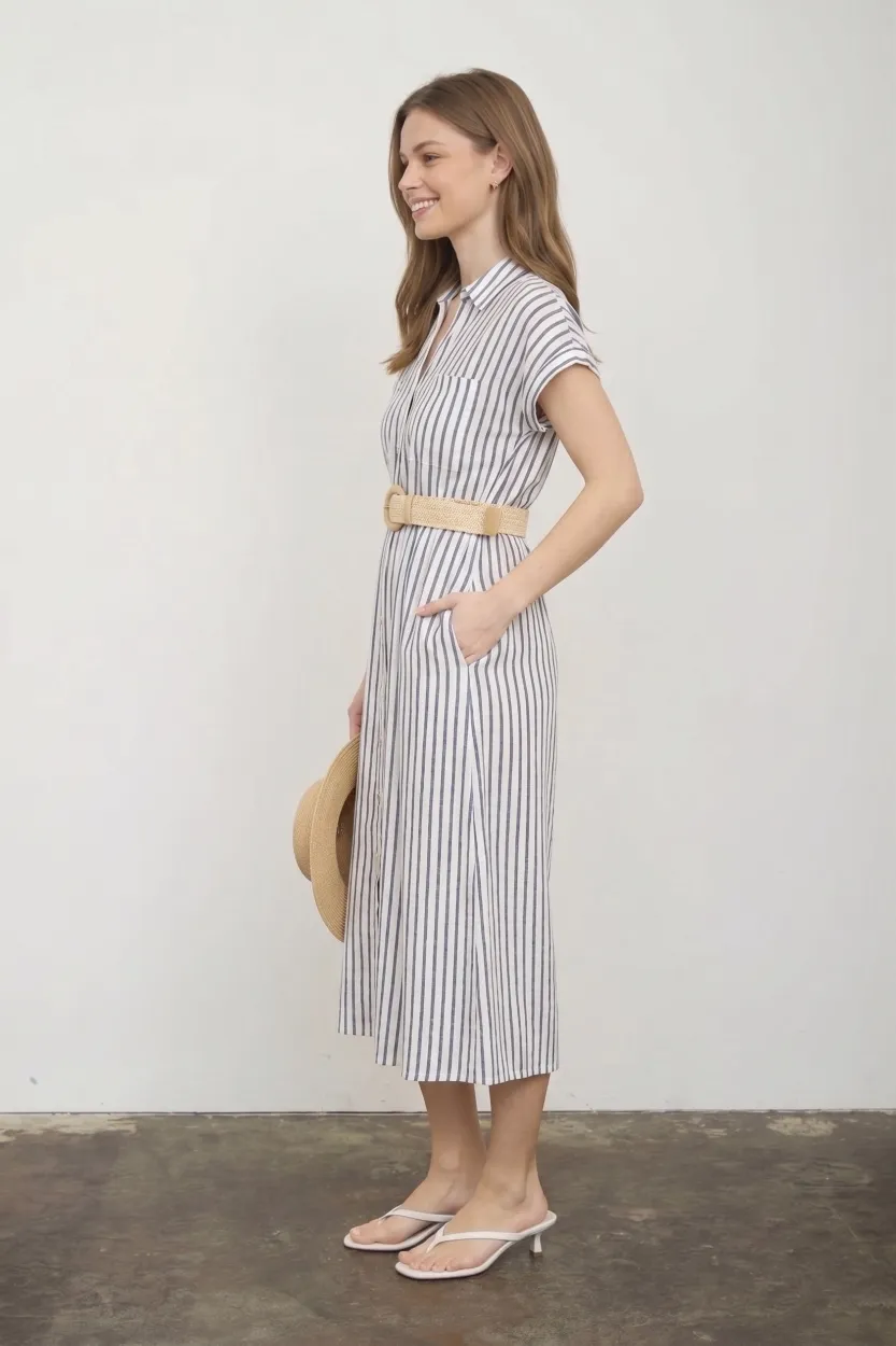 Tammy Stripe Collar Shirt Dress sold by Morning Lavender product image thumbnail 2