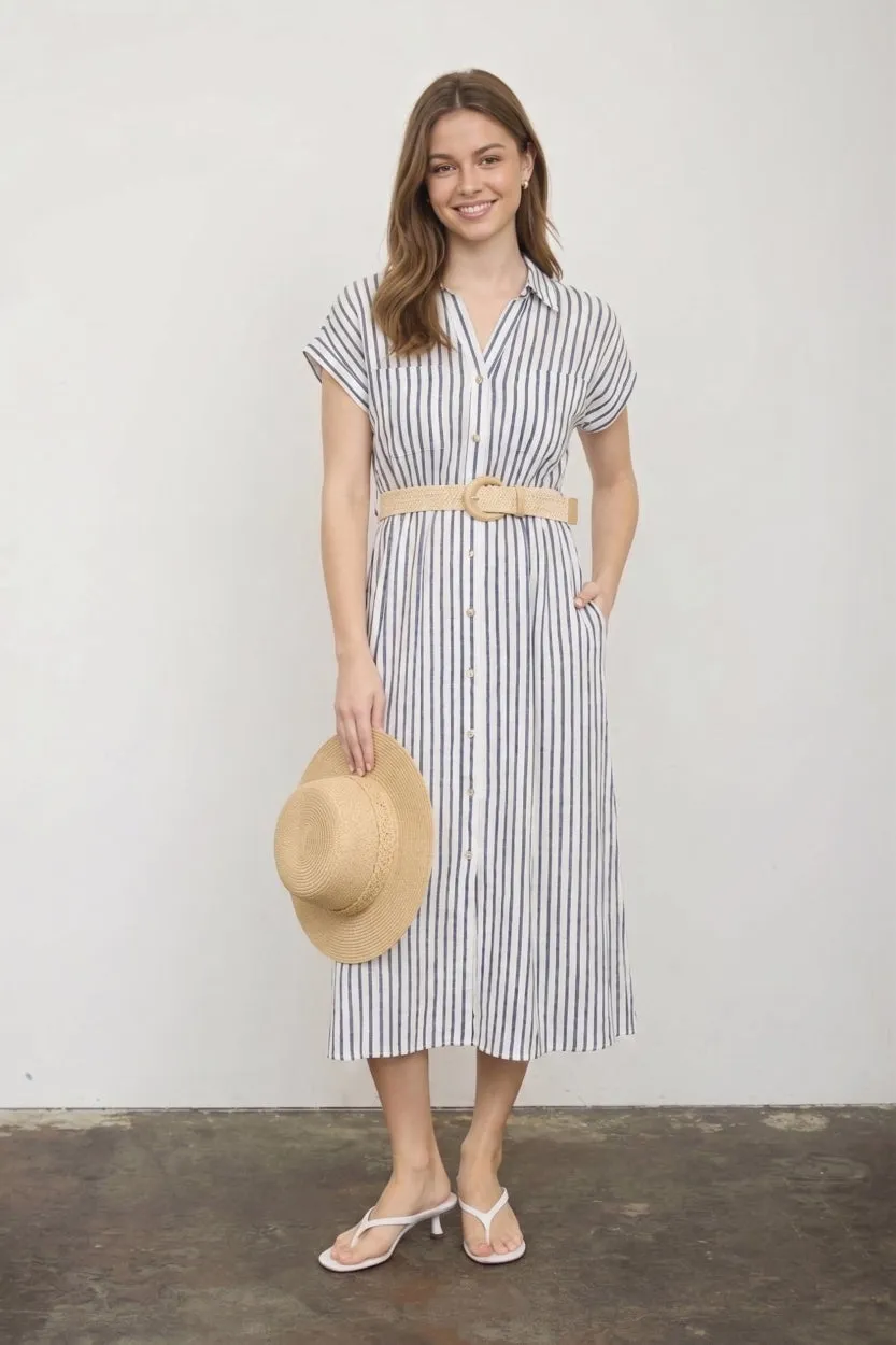 Tammy Stripe Collar Shirt Dress sold by Morning Lavender