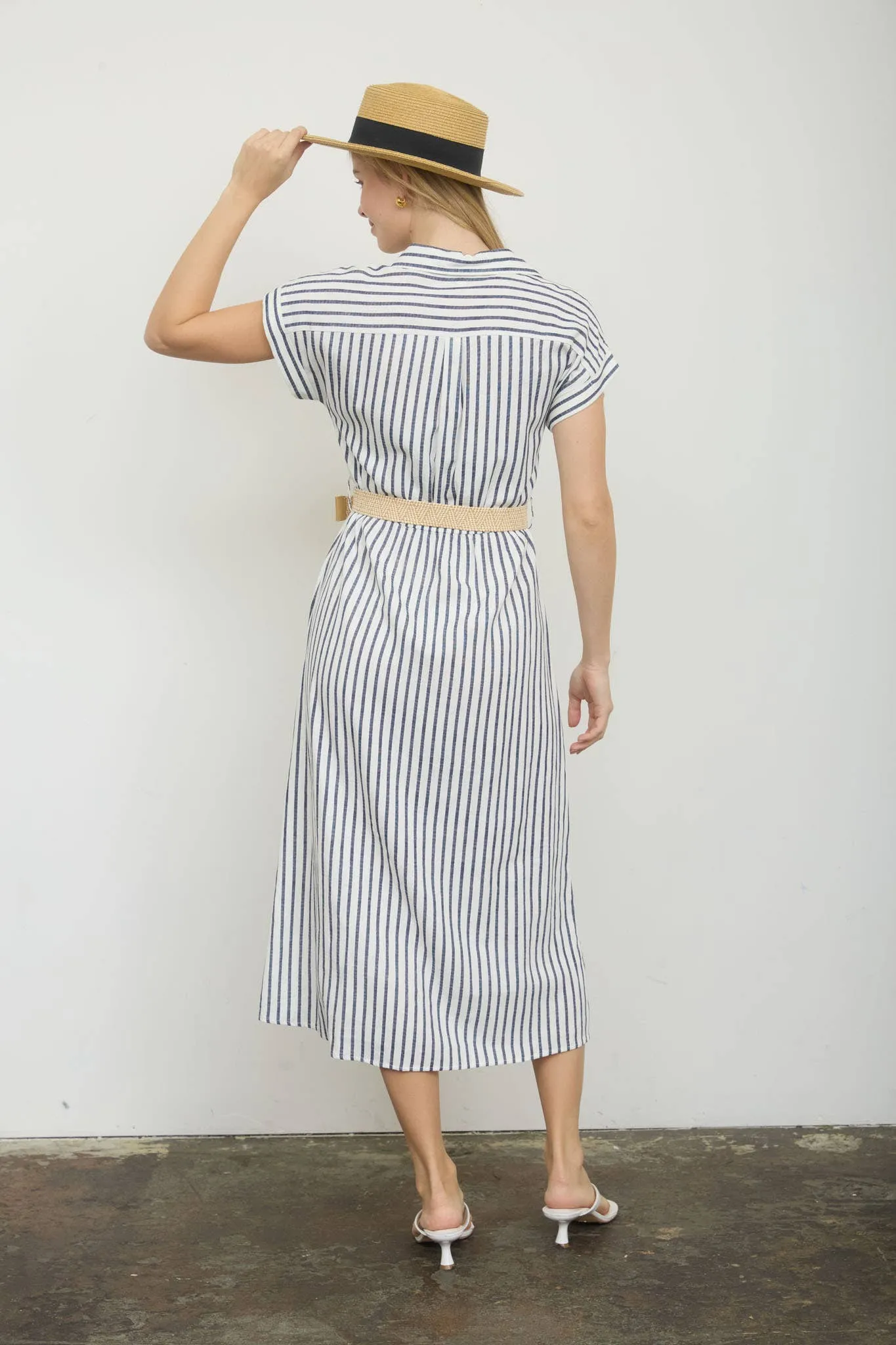 Tammy Stripe Collar Shirt Dress sold by Morning Lavender product image thumbnail 3