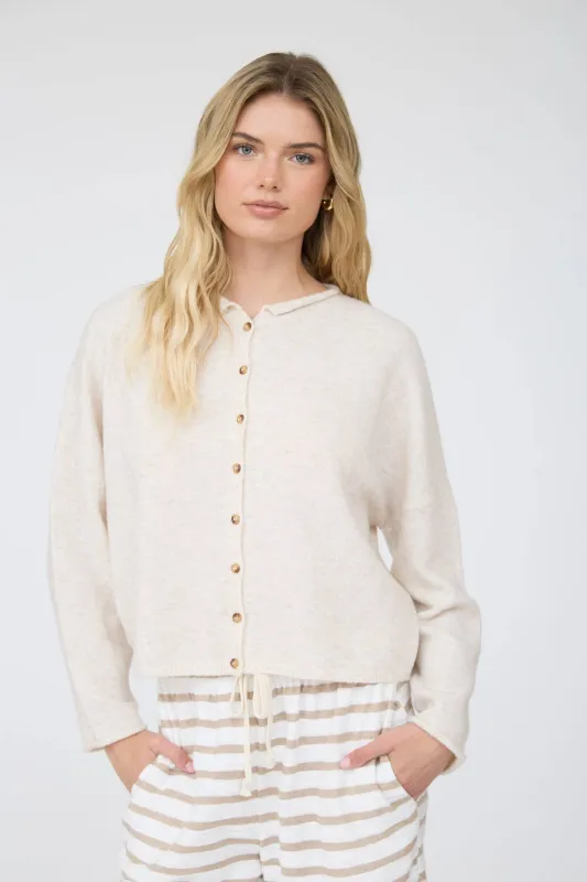 Gina Button Down Knit Cardigan made by Blu Pepper