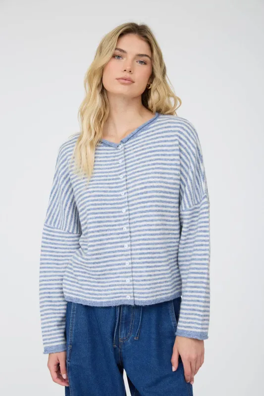 Mandy Stripe Knit Cardigan made by Blu Pepper