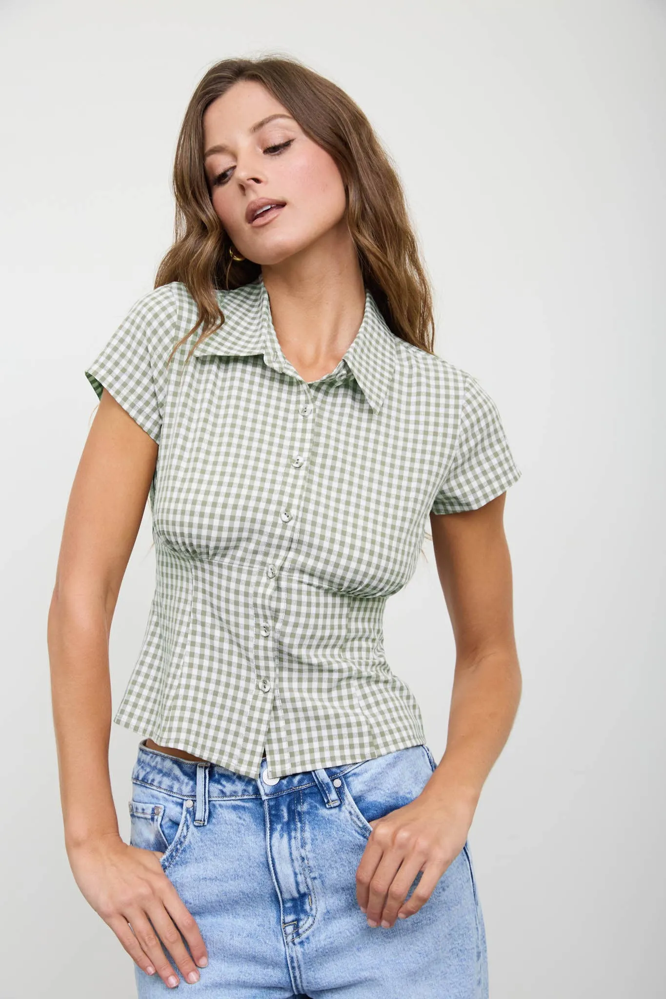 Jessie Gingham Collared Top sold by Morning Lavender product image thumbnail 2