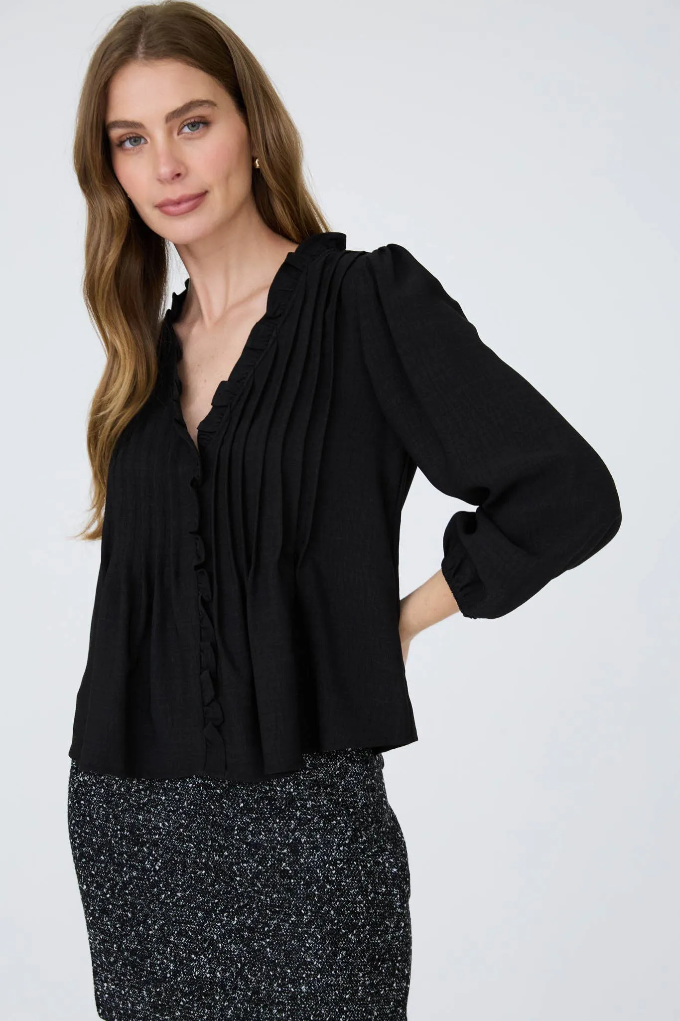 Kelly Ruffle Trim Blouse sold by Morning Lavender product image thumbnail 3