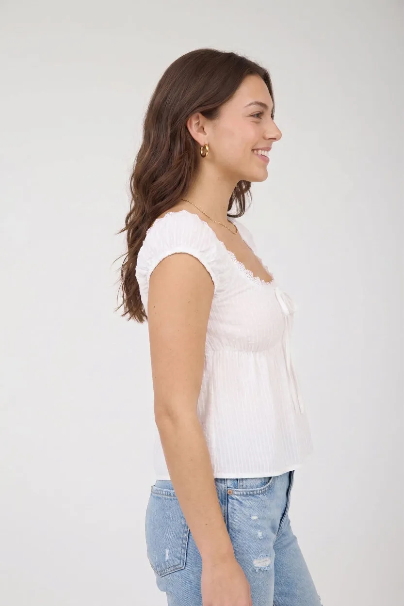 Cameron Front Tie Short Sleeve Top sold by Morning Lavender product image thumbnail 2
