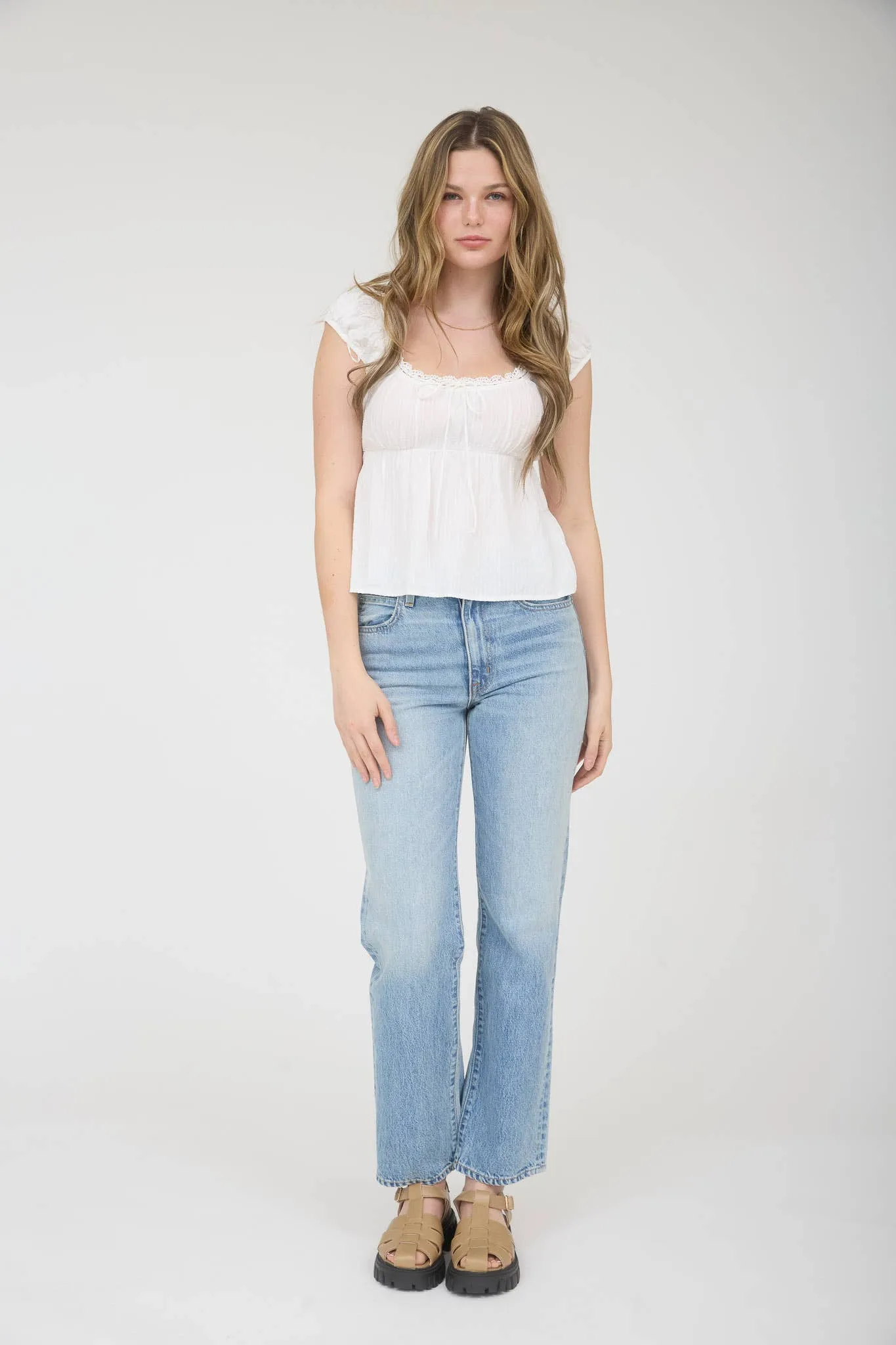Cameron Front Tie Short Sleeve Top sold by Morning Lavender product image thumbnail 3