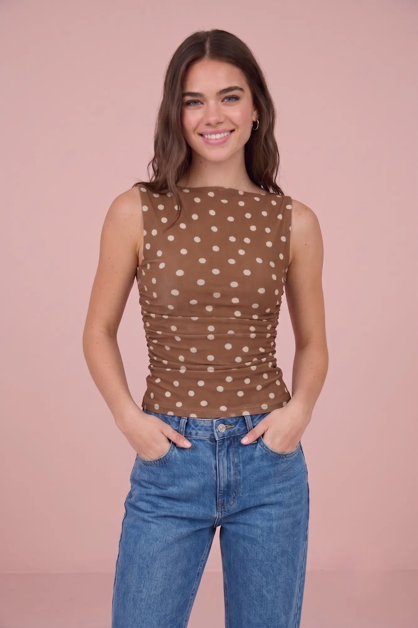 Heidi Polka Dot Mesh Knit Top sold by Morning Lavender product image thumbnail 2