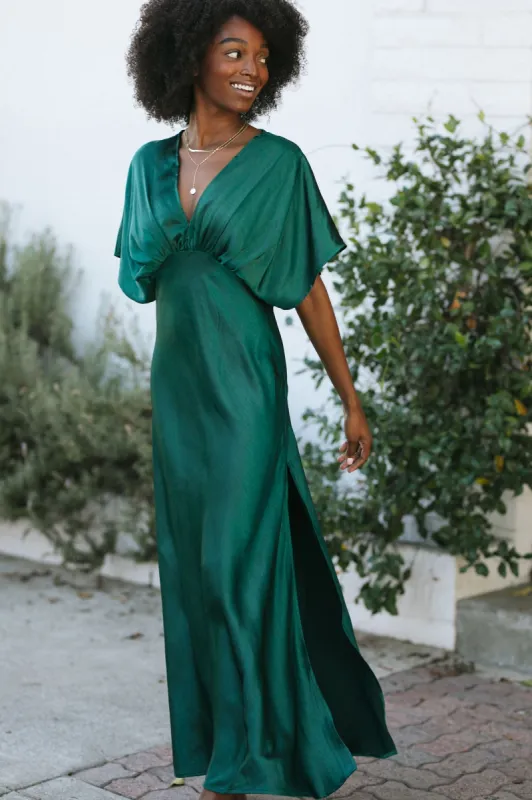 Mariella Satin Maxi Dress sold by Morning Lavender
