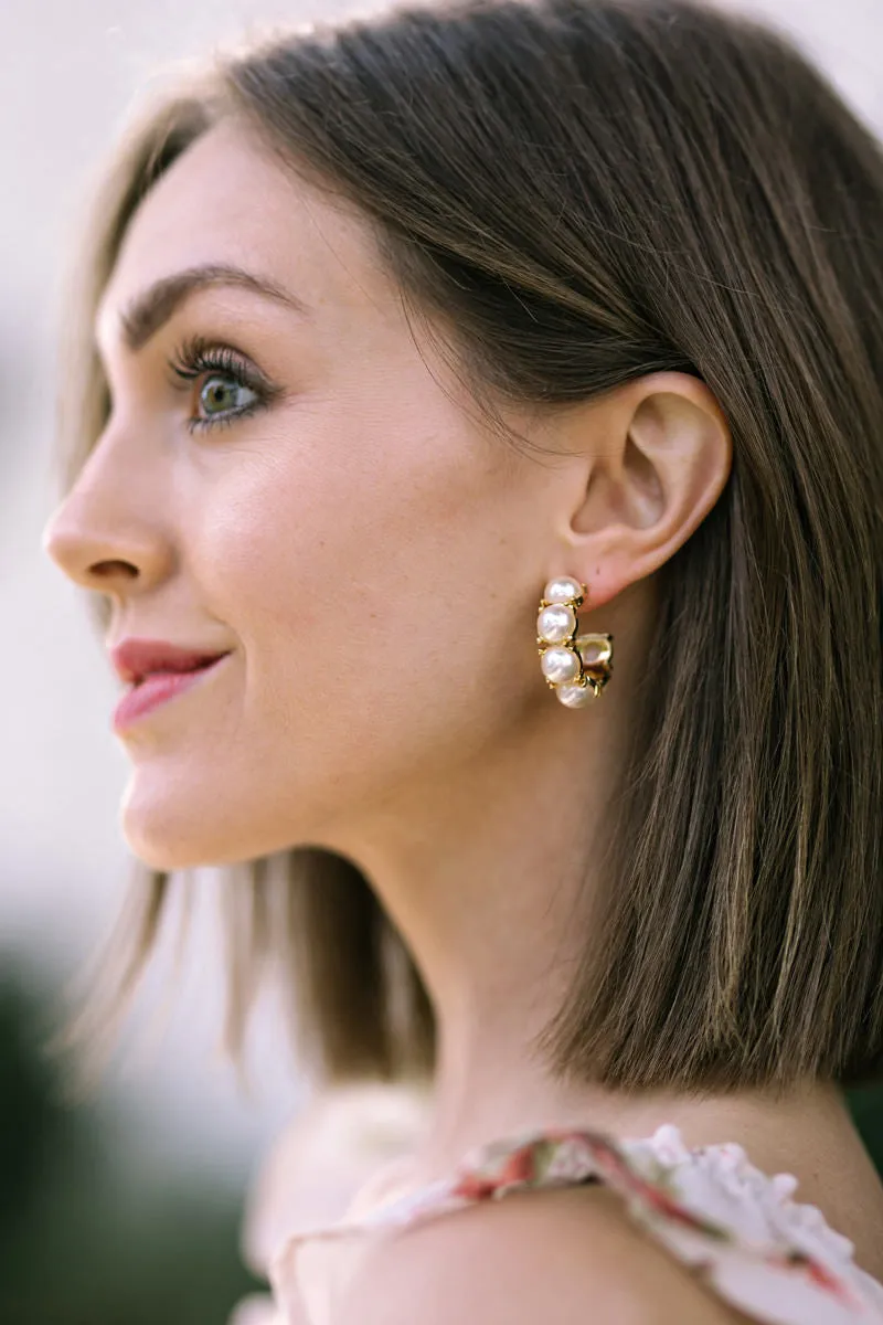 Shay Pearl Hoop sold by Morning Lavender product image thumbnail 3