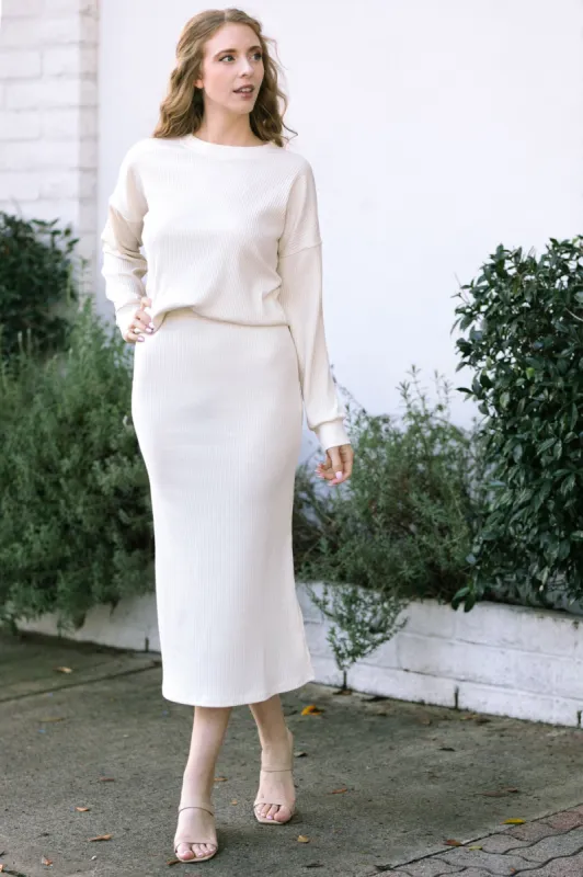 Raya Ribbed Crewneck Sweater sold by Morning Lavender