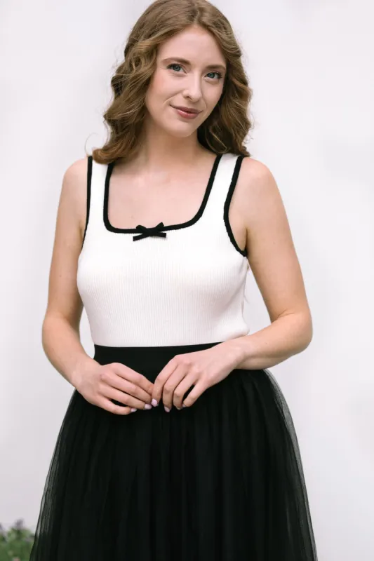 Carly Contrast Knit Tank sold by Morning Lavender
