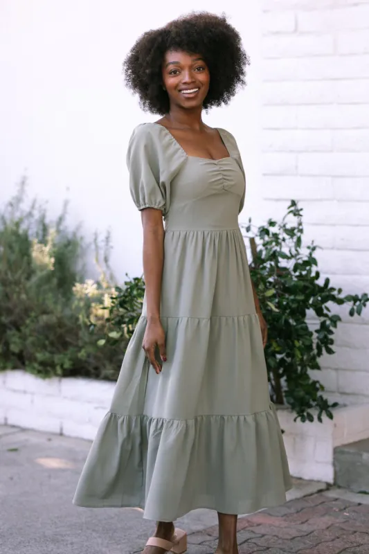 Kendall Puff Sleeve Midi Dress sold by Morning Lavender