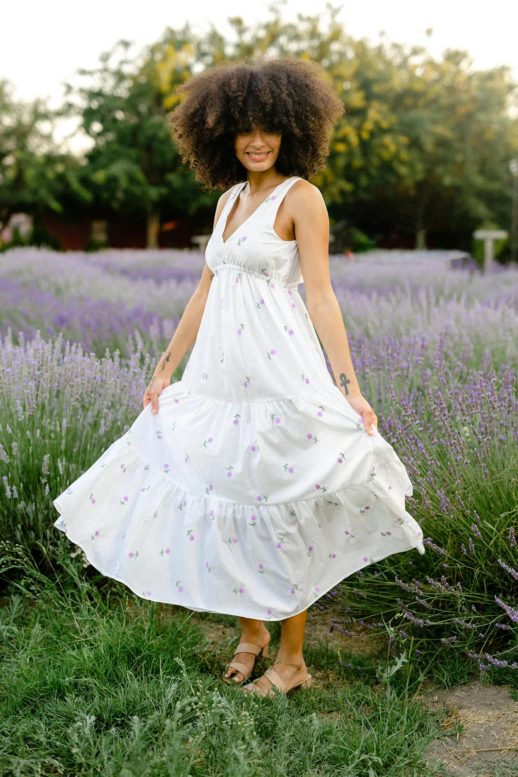 Darla Embroidered Tiered Dress sold by Morning Lavender product image thumbnail 3