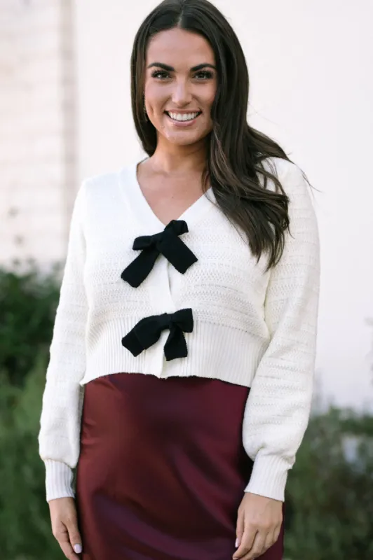 Breslin Bow Knit Cardigan sold by Morning Lavender