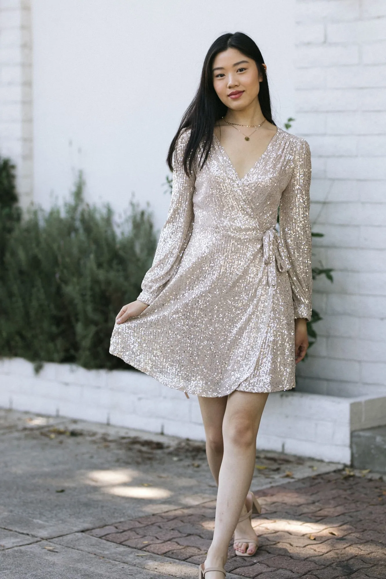 Sierra Sequin Wrap Dress sold by Morning Lavender