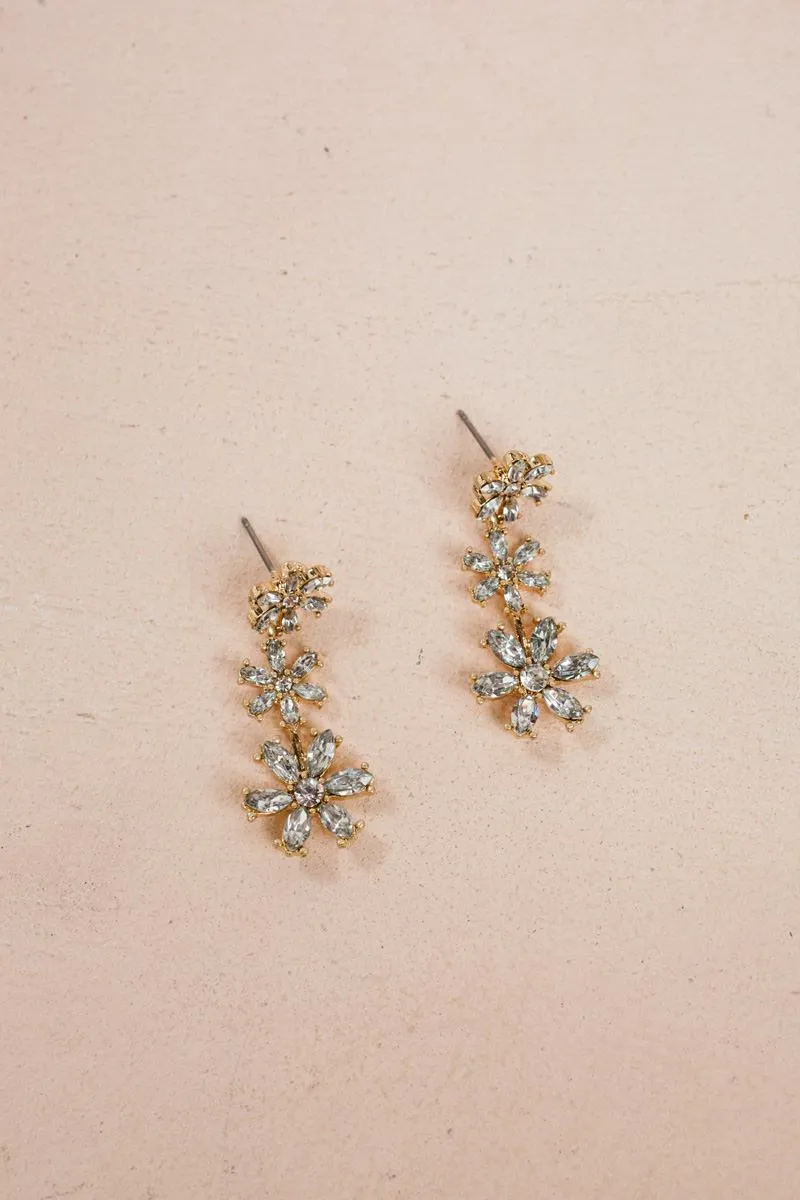 Samantha Flower Crystal Drop Earrings sold by Morning Lavender product image thumbnail 3