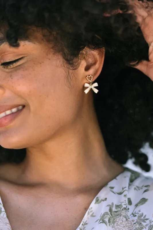Amari Heart Shaped Bow Earring sold by Morning Lavender