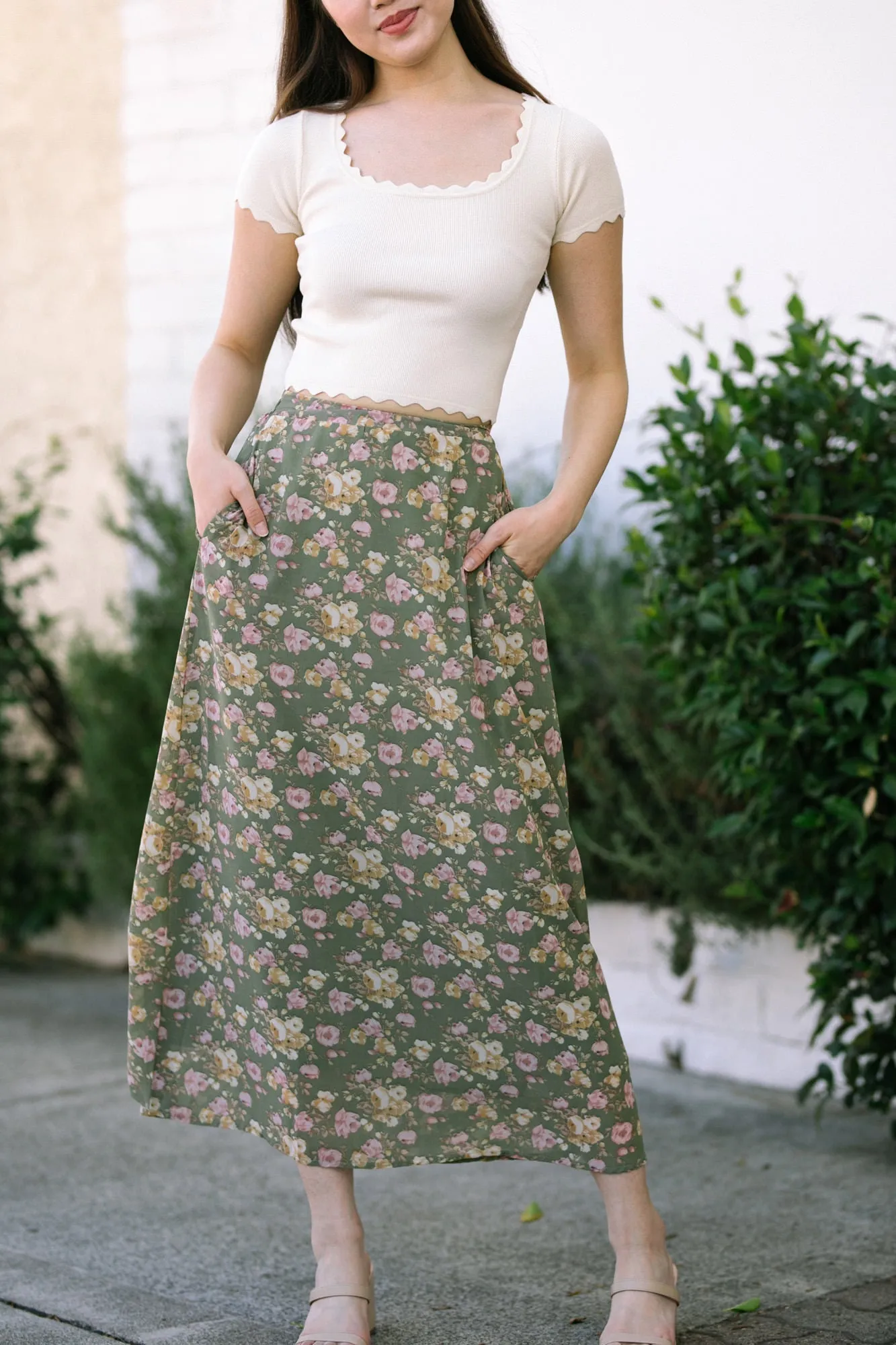 Helen Floral Maxi Skirt sold by Morning Lavender