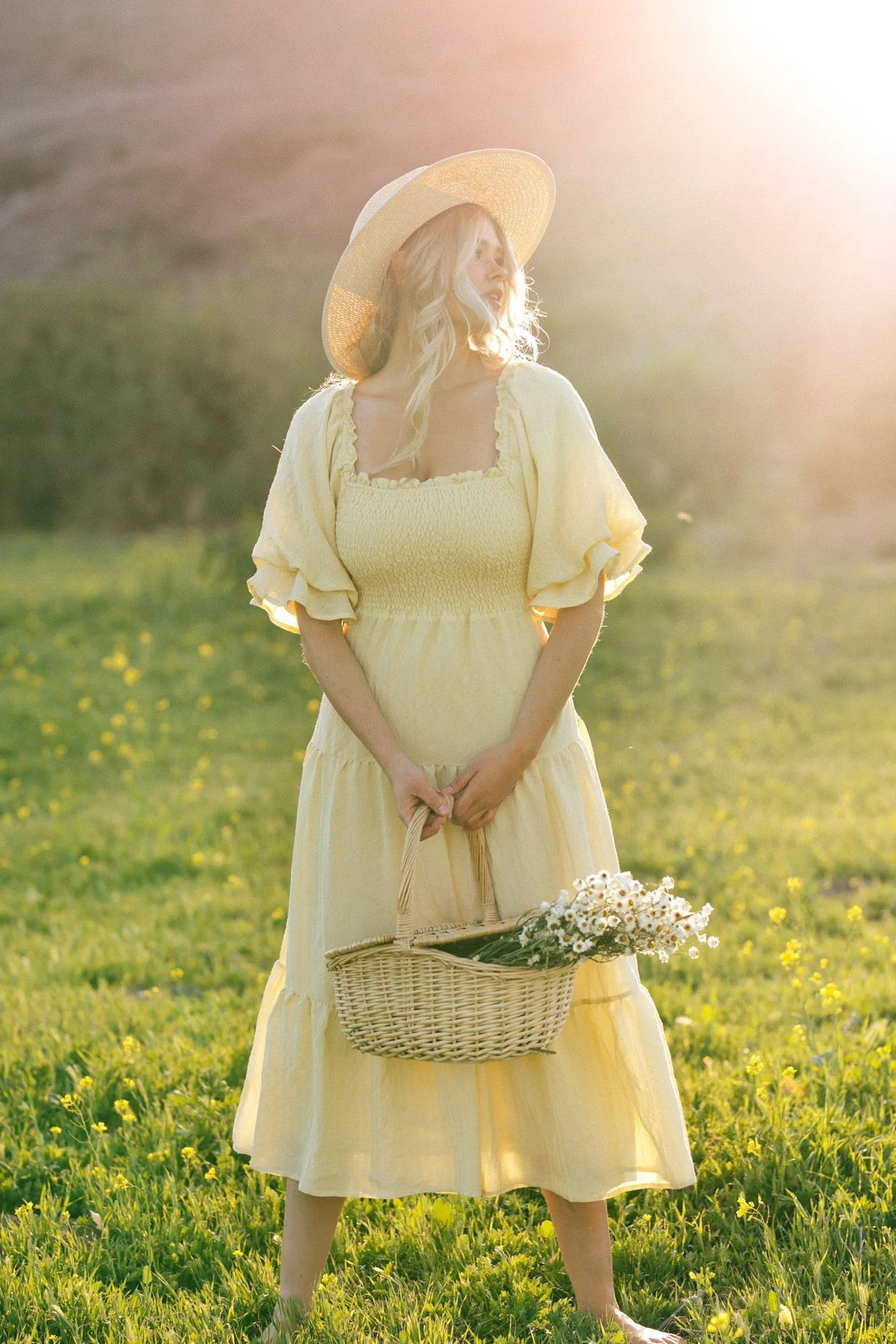 Paige Puff Sleeve Tiered Midi Dress sold by Morning Lavender