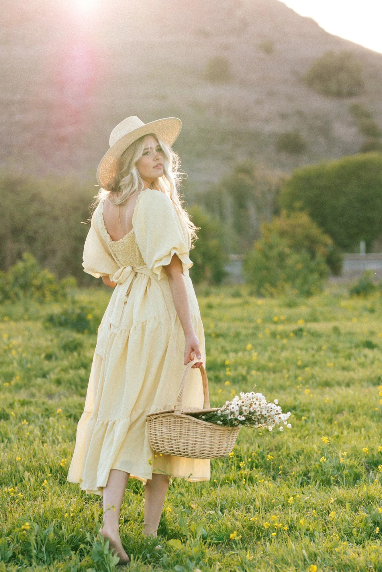 Paige Puff Sleeve Tiered Midi Dress sold by Morning Lavender product image thumbnail 2