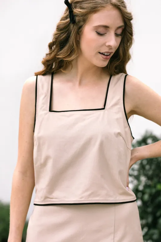 Kara Contrast Sleeveless Tank sold by Morning Lavender