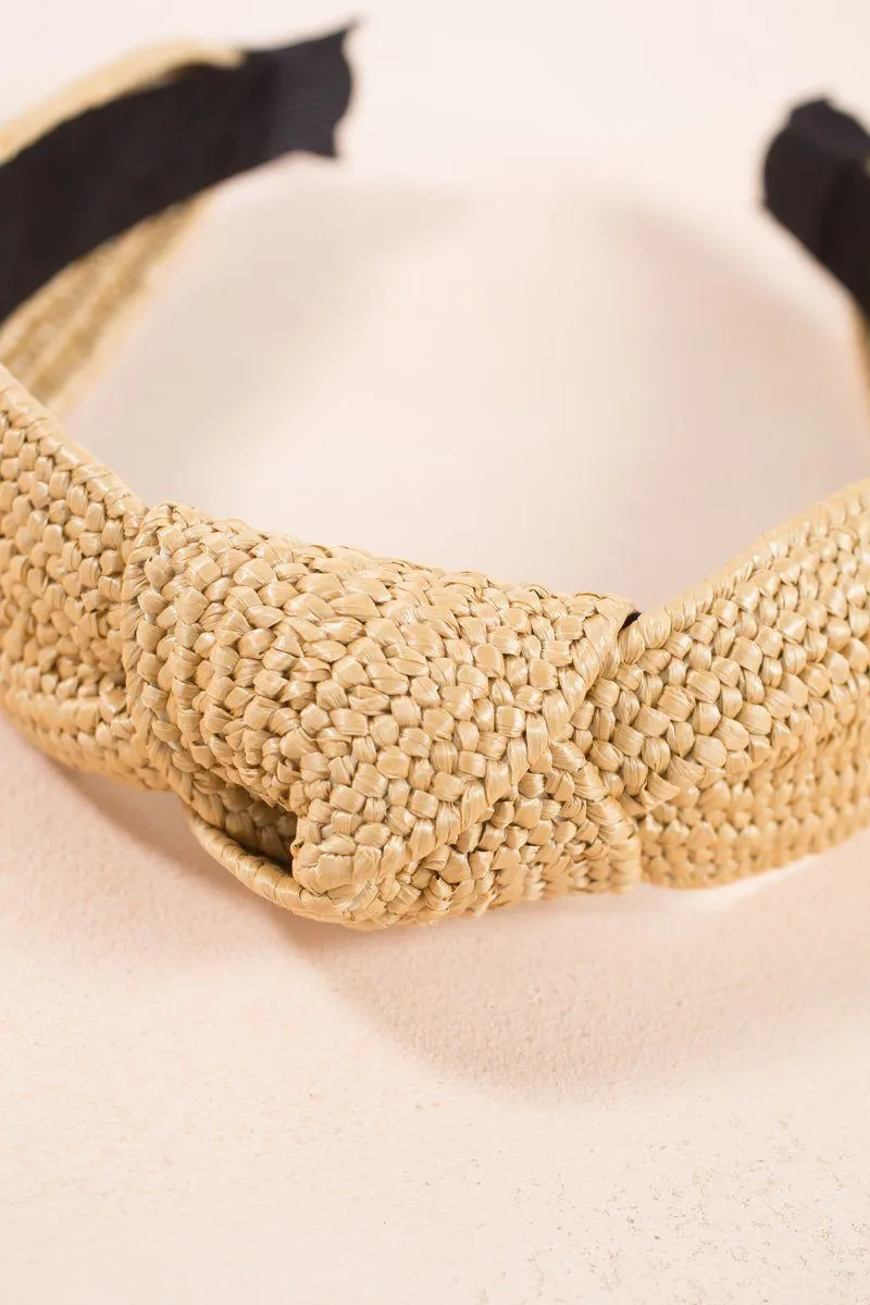 Serena Knotted Straw Headband sold by Morning Lavender product image thumbnail 2