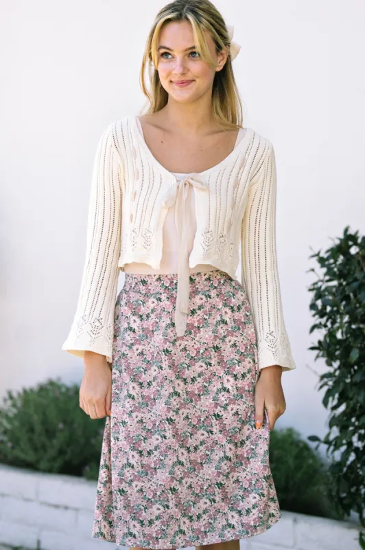 Penelope Pointelle Tie Front Top sold by Morning Lavender