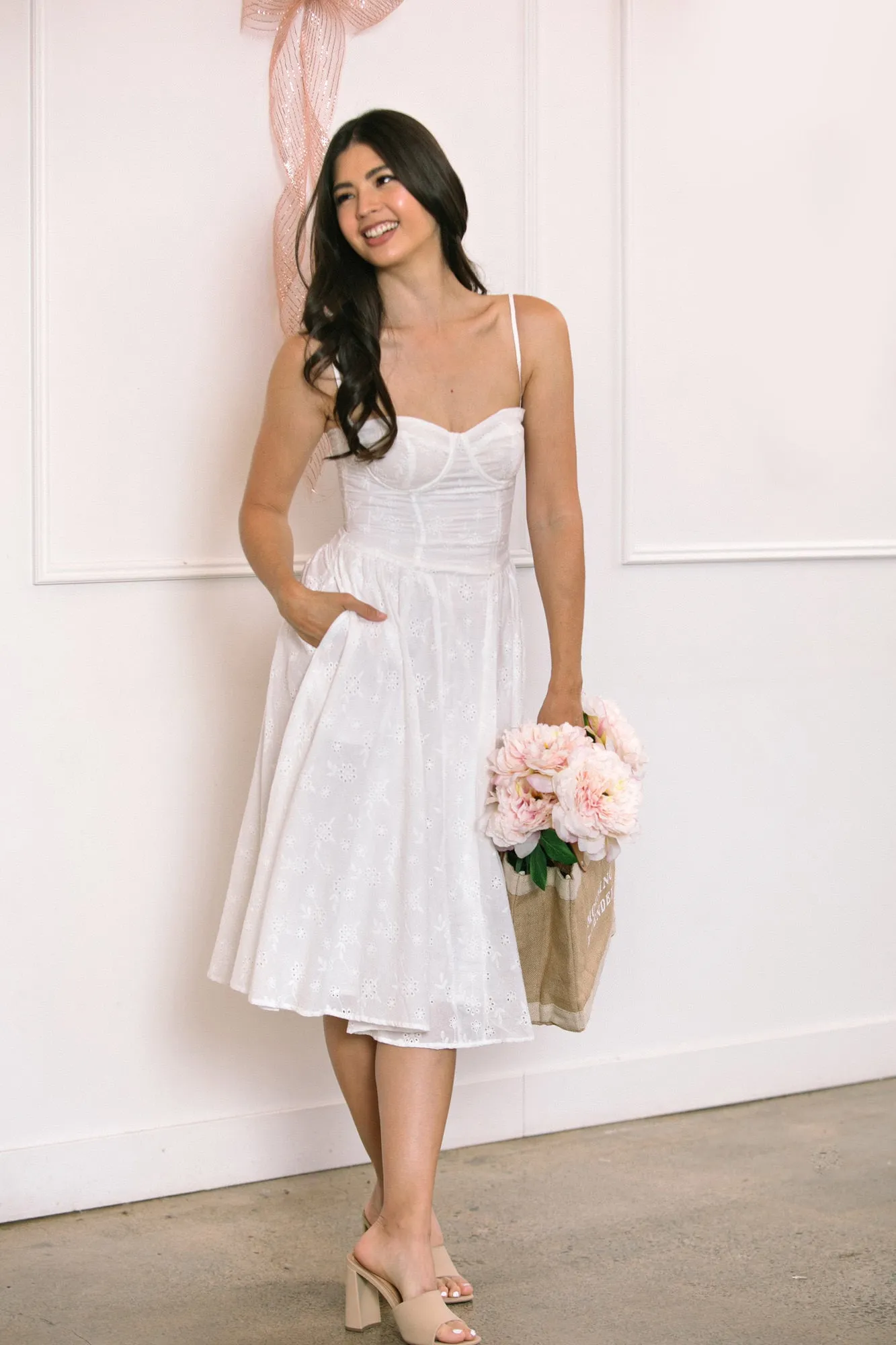 Avril Eyelet Midi Dress sold by Morning Lavender