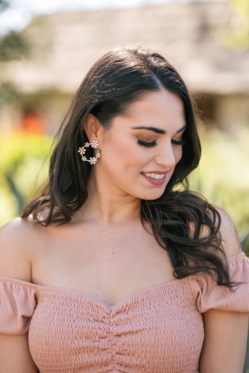 Aria Floral Hoop Earrings sold by Morning Lavender