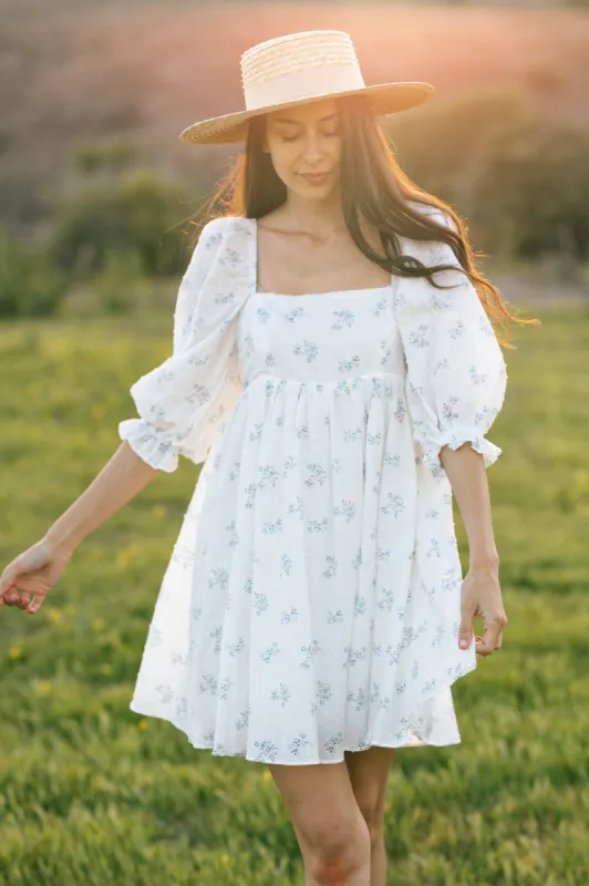 Mimi Floral Puff Sleeve Mini Dress sold by Morning Lavender