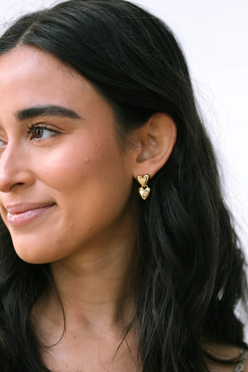 Anette Double Heart Drop Earrings sold by Morning Lavender product image thumbnail 2