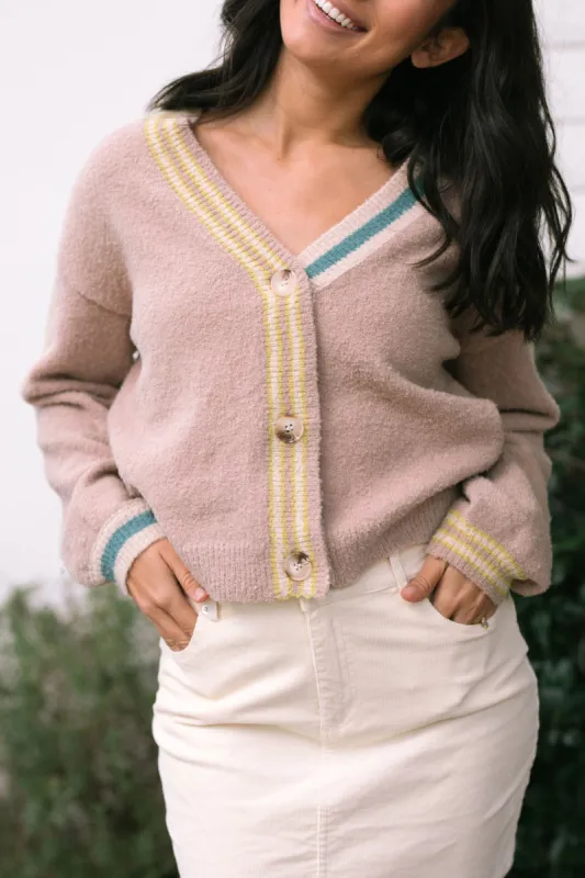 Jude Striped Hem Cardigan sold by Morning Lavender