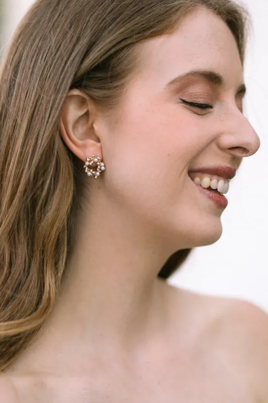 Esther Pearl Wreath Post Earrings sold by Morning Lavender