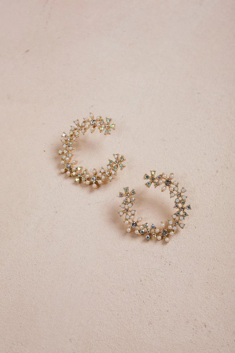 Paula Crystal and Pearl Statement Earrings sold by Morning Lavender